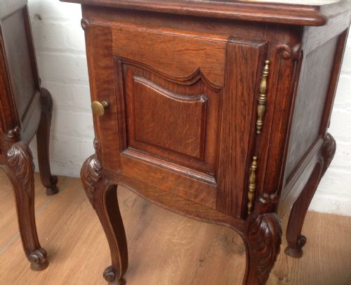 ANTIQUE FRENCH OAK BEDSIDE CABINETS - ADDITIONAL PHOTO 6