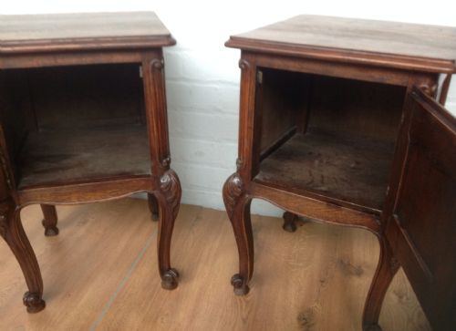 ANTIQUE FRENCH OAK BEDSIDE CABINETS - ADDITIONAL PHOTO 10
