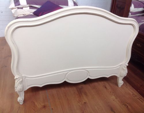 PAINTED FRENCH 34 CARVED BED - ADDITIONAL PHOTO 1