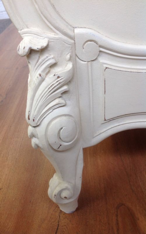 PAINTED FRENCH 34 CARVED BED - ADDITIONAL PHOTO 2
