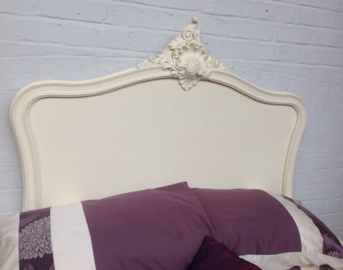 PAINTED FRENCH 34 CARVED BED - ADDITIONAL PHOTO 5