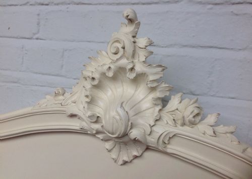 PAINTED FRENCH 34 CARVED BED - ADDITIONAL PHOTO 6