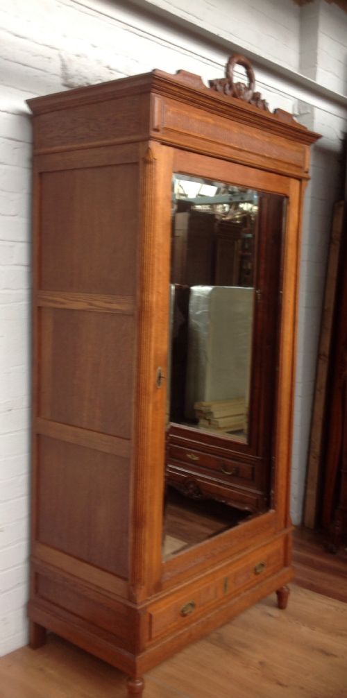 ANTIQUE FRENCH OAK CARVED ARMOIRE - ADDITIONAL PHOTO 1