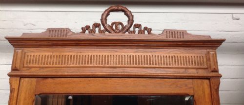 ANTIQUE FRENCH OAK CARVED ARMOIRE - ADDITIONAL PHOTO 2