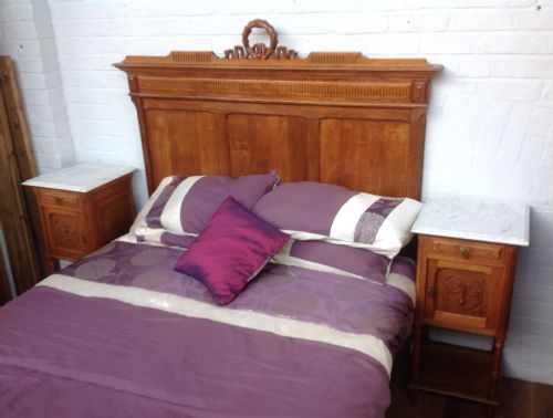 CARVED OAK FRENCH KINGSIZE BED - ADDITIONAL PHOTO 8