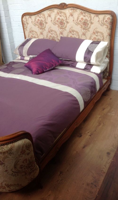 FRENCH UPHOLSTERED CARVED DOUBLE BED - ADDITIONAL PHOTO 3