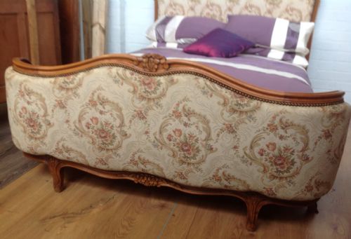 FRENCH UPHOLSTERED CARVED DOUBLE BED - ADDITIONAL PHOTO 4