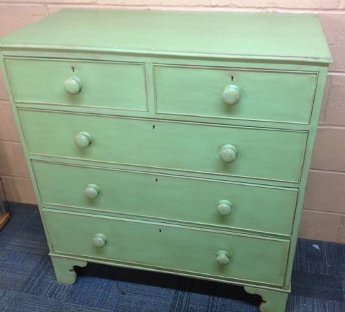 painted victorian chest of drawers - CATEGORY: ANTIQUE CHEST OF DRAWERS - DATED 1880