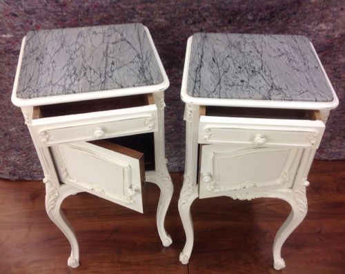 PAIR OF FRENCH CARVED BEDSIDE CABINETS - ADDITIONAL PHOTO 1