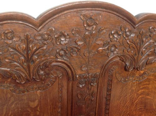 ORNATELY CARVED FRENCH OAK DOUBLE BED - ADDITIONAL PHOTO 6