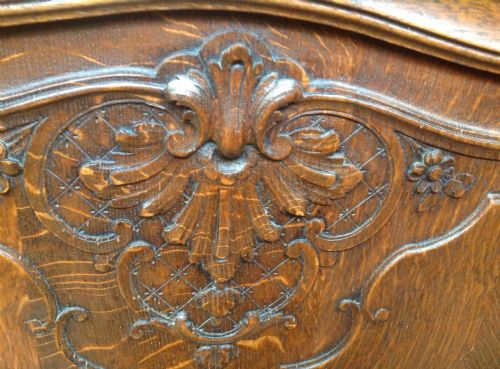 CARVED OAK FRENCH KINGSIZE BED - ADDITIONAL PHOTO 1