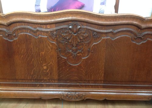 CARVED OAK FRENCH KINGSIZE BED - ADDITIONAL PHOTO 8