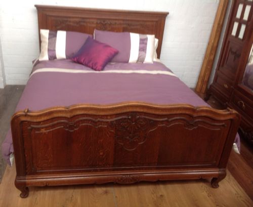 CARVED OAK FRENCH KINGSIZE BED - ADDITIONAL PHOTO 10