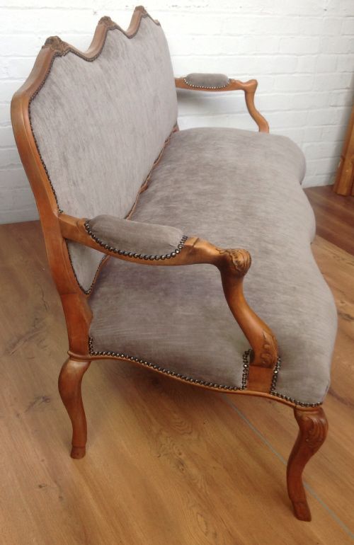 LARGE WALNUT FRENCH SOFA - ADDITIONAL PHOTO 2