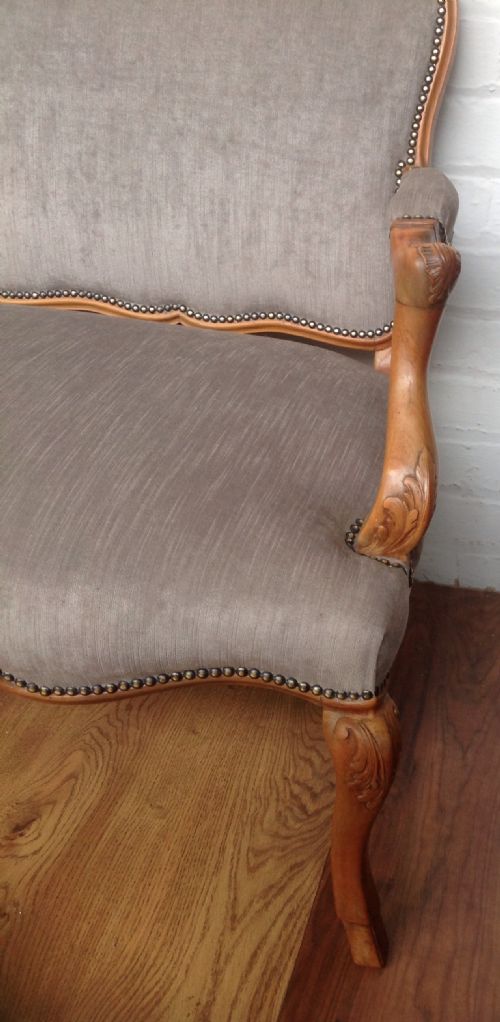 LARGE WALNUT FRENCH SOFA - ADDITIONAL PHOTO 3