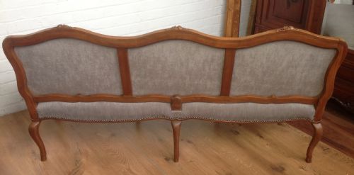 LARGE WALNUT FRENCH SOFA - ADDITIONAL PHOTO 4