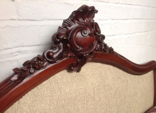 KINGSIZE MAHOGANY CARVED FRENCH BED - ADDITIONAL PHOTO 1