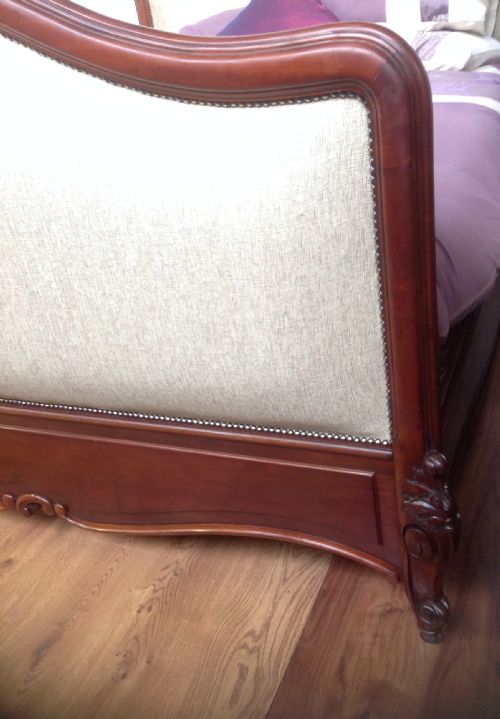 KINGSIZE MAHOGANY CARVED FRENCH BED - ADDITIONAL PHOTO 6