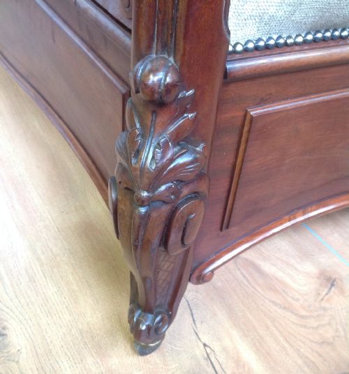 KINGSIZE MAHOGANY CARVED FRENCH BED - ADDITIONAL PHOTO 8