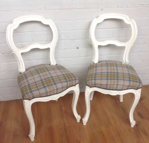 pair of painted french side chairs - CATEGORY: ANTIQUE CHAIRS - DATED 1910