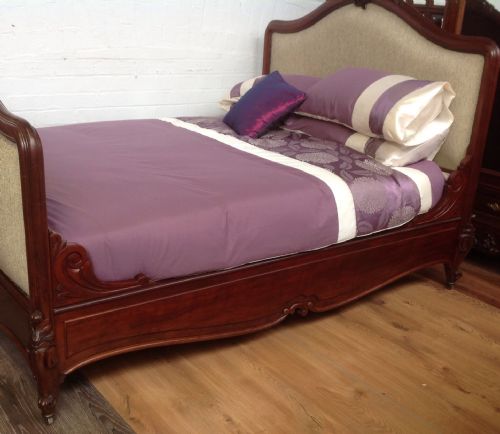 KINGSIZE MAHOGANY CARVED FRENCH BED - ADDITIONAL PHOTO 2