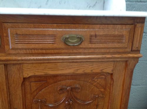 CARVED OAK FRENCH WASHSTAND - ADDITIONAL PHOTO 4