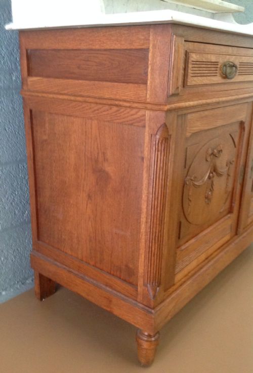 CARVED OAK FRENCH WASHSTAND - ADDITIONAL PHOTO 6