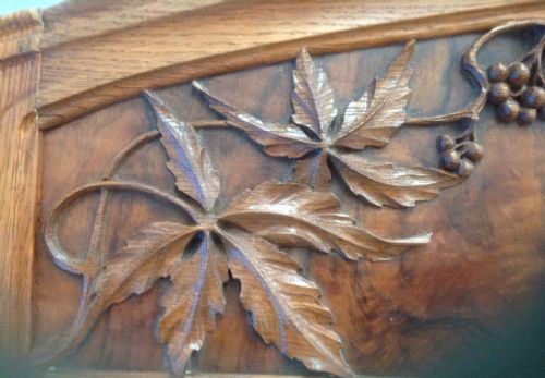 LARGE OAK FRENCH ARTS AND CRAFTS ARMOIRE - ADDITIONAL PHOTO 1