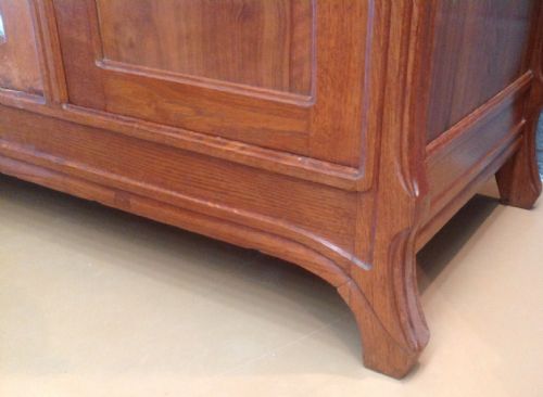LARGE OAK FRENCH ARTS AND CRAFTS ARMOIRE - ADDITIONAL PHOTO 3