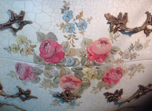HAND PAINTED FRENCH COMMODE CHEST - ADDITIONAL PHOTO 1