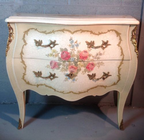 HAND PAINTED FRENCH COMMODE CHEST - ADDITIONAL PHOTO 2
