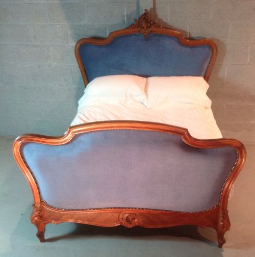 FRENCH WALNUT UPHOLSTERED BED - ADDITIONAL PHOTO 2