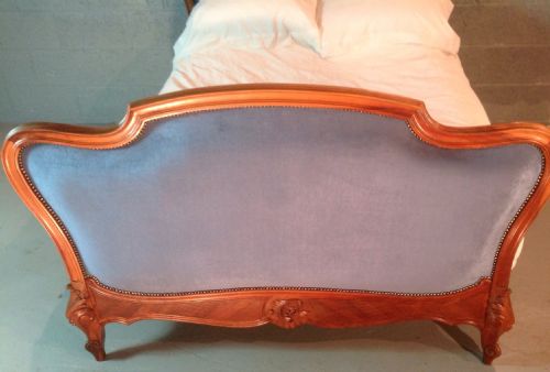 FRENCH WALNUT UPHOLSTERED BED - ADDITIONAL PHOTO 3