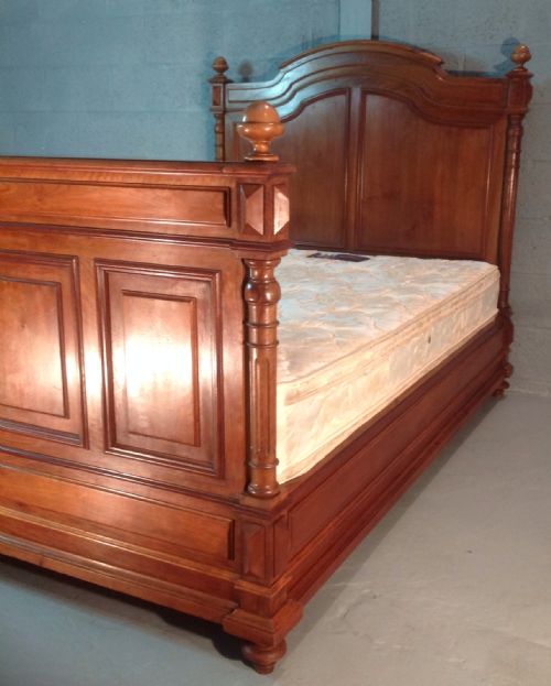 SOLID WALNUT FRENCH PANELLED BED - ADDITIONAL PHOTO 1