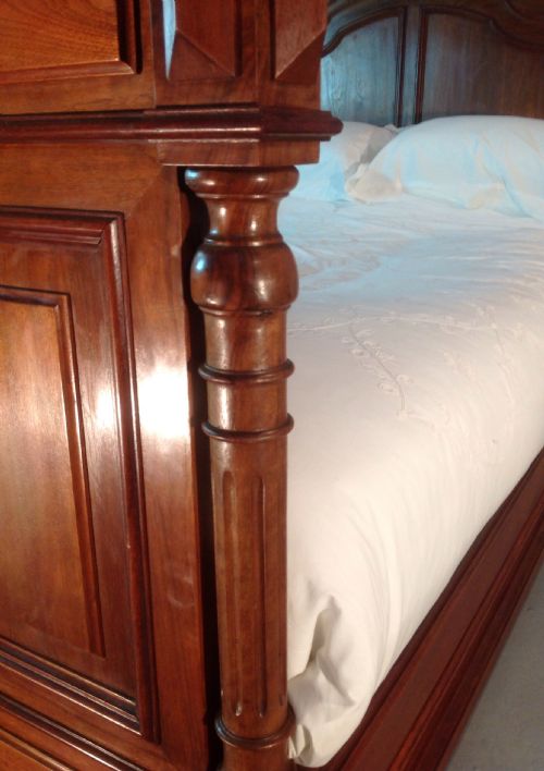 SOLID WALNUT FRENCH PANELLED BED - ADDITIONAL PHOTO 2