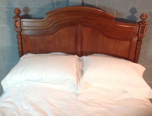 SOLID WALNUT FRENCH PANELLED BED - ADDITIONAL PHOTO 3