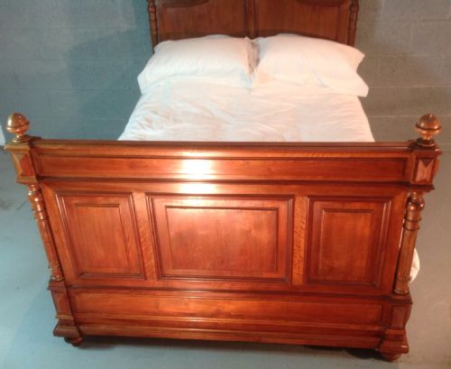 SOLID WALNUT FRENCH PANELLED BED - ADDITIONAL PHOTO 4