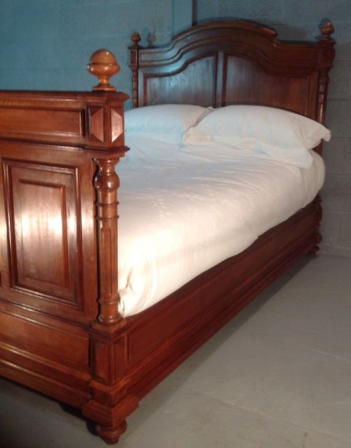 SOLID WALNUT FRENCH PANELLED BED - ADDITIONAL PHOTO 7