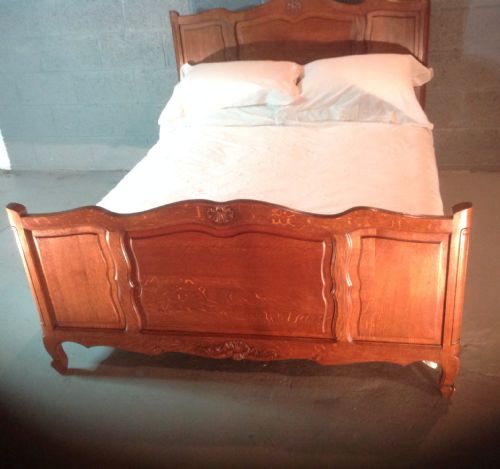 carved oak french bed - CATEGORY: ANTIQUE BEDS - DATED 1920