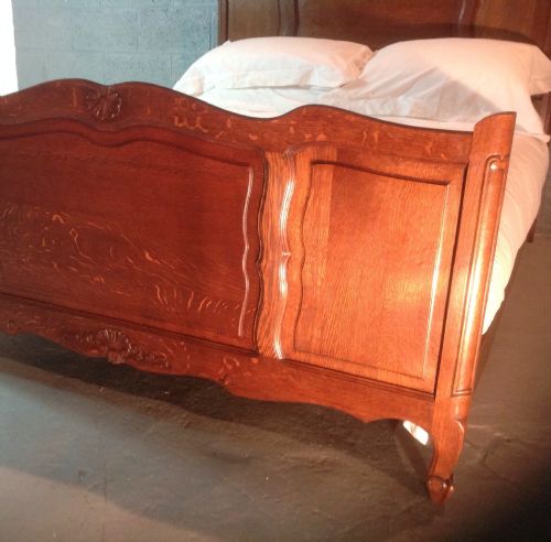 CARVED OAK FRENCH BED - ADDITIONAL PHOTO 1
