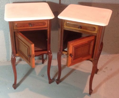 PAIR OF FRENCH BEDSIDE CABINETS - ADDITIONAL PHOTO 1