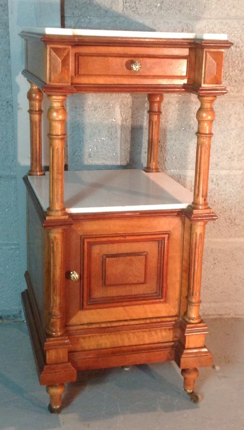 solid walnut french bedside cabinet - CATEGORY: ANTIQUE CABINETS - DATED 1900
