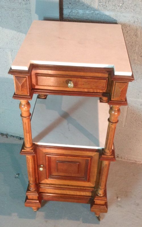 SOLID WALNUT FRENCH BEDSIDE CABINET - ADDITIONAL PHOTO 1