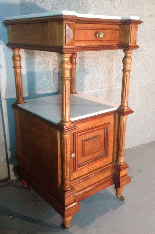 SOLID WALNUT FRENCH BEDSIDE CABINET - ADDITIONAL PHOTO 3