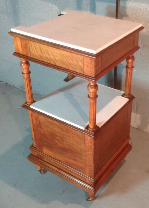 SOLID WALNUT FRENCH BEDSIDE CABINET - ADDITIONAL PHOTO 4