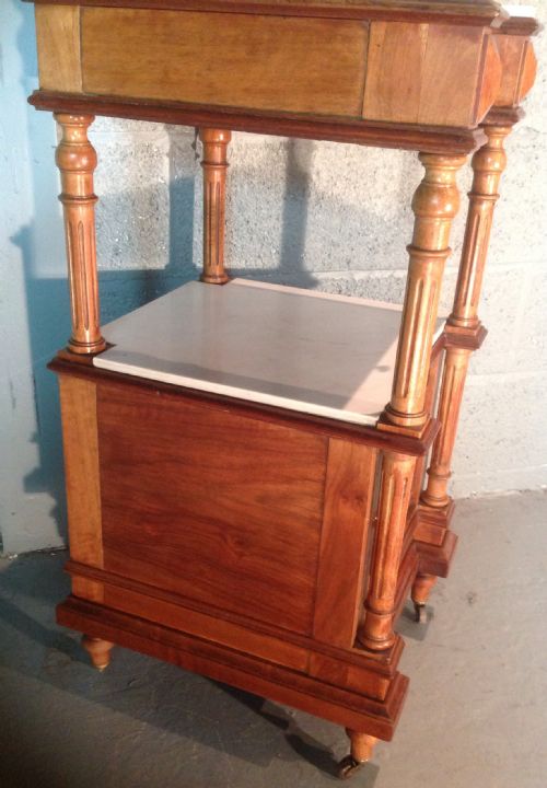 SOLID WALNUT FRENCH BEDSIDE CABINET - ADDITIONAL PHOTO 9