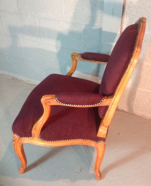 CARVED WALNUT FRENCH ARMCHAIR - ADDITIONAL PHOTO 1