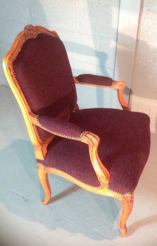 CARVED WALNUT FRENCH ARMCHAIR - ADDITIONAL PHOTO 2