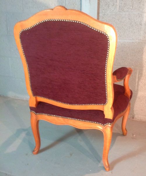 CARVED WALNUT FRENCH ARMCHAIR - ADDITIONAL PHOTO 4