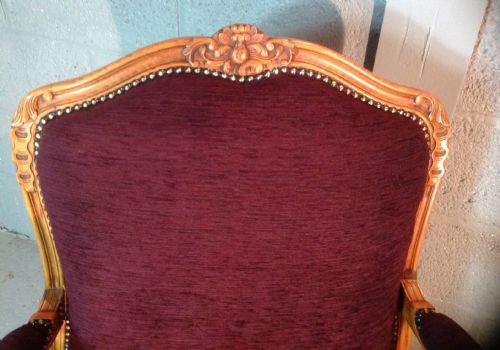 CARVED WALNUT FRENCH ARMCHAIR - ADDITIONAL PHOTO 6